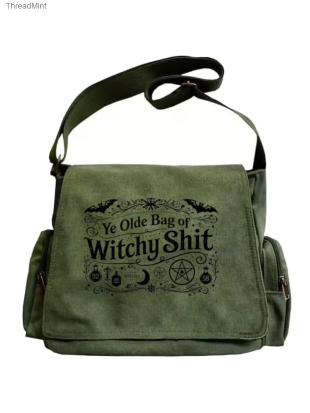 Canvas Messenger Bag Crossbody Purse with Pockets